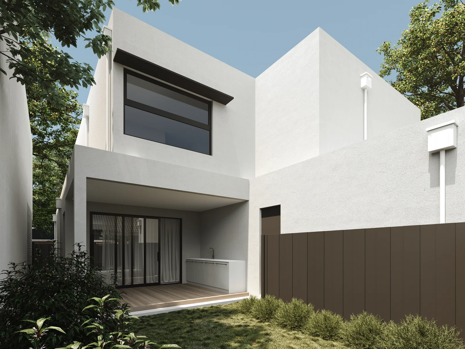 Architectural render of the Henry Street courtyard and glazed connection to the interior