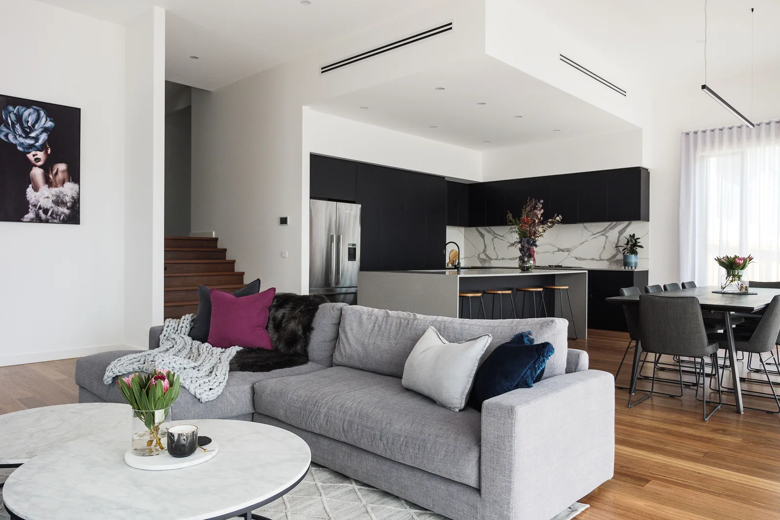 Knoll Street living space illustrating AJM’s interior finish